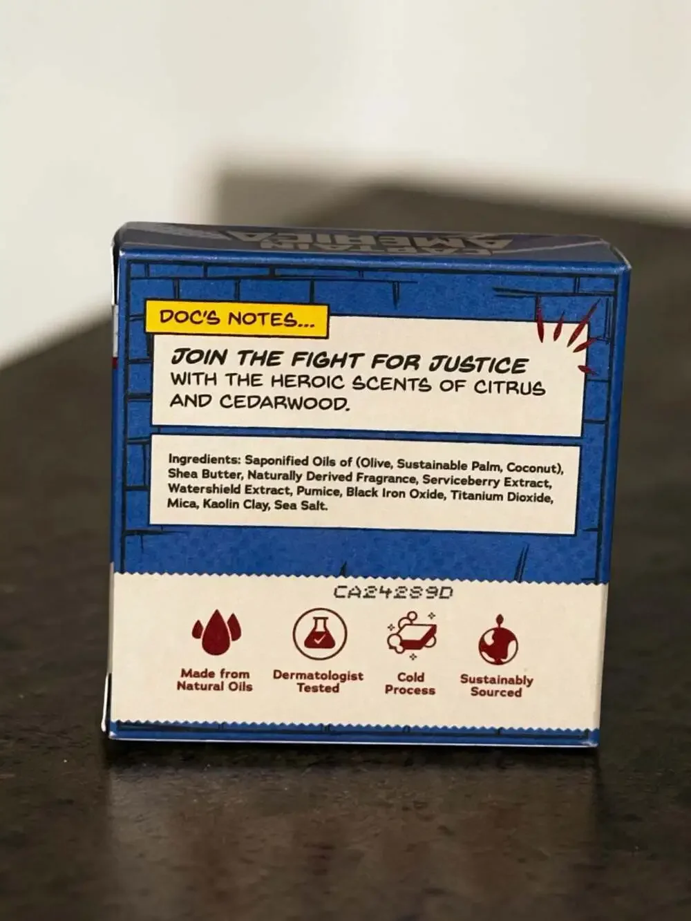 Dr. Squatch Limited Edition Men's Natural Soap Captain America Marvel 5 oz